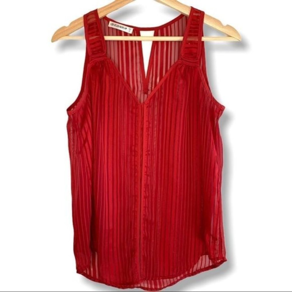 GentleFawn Sheer Satin Look Flowy Tank Top